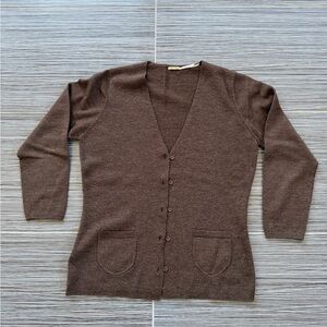 Max Studio Chocolate Button-Up Cardigan size small
